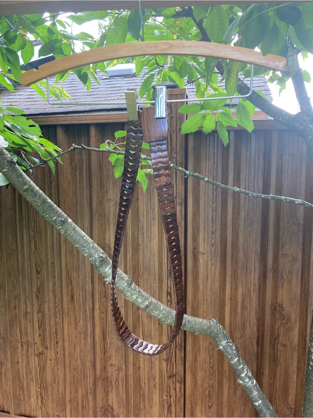 Vintage wooden belt - 37”